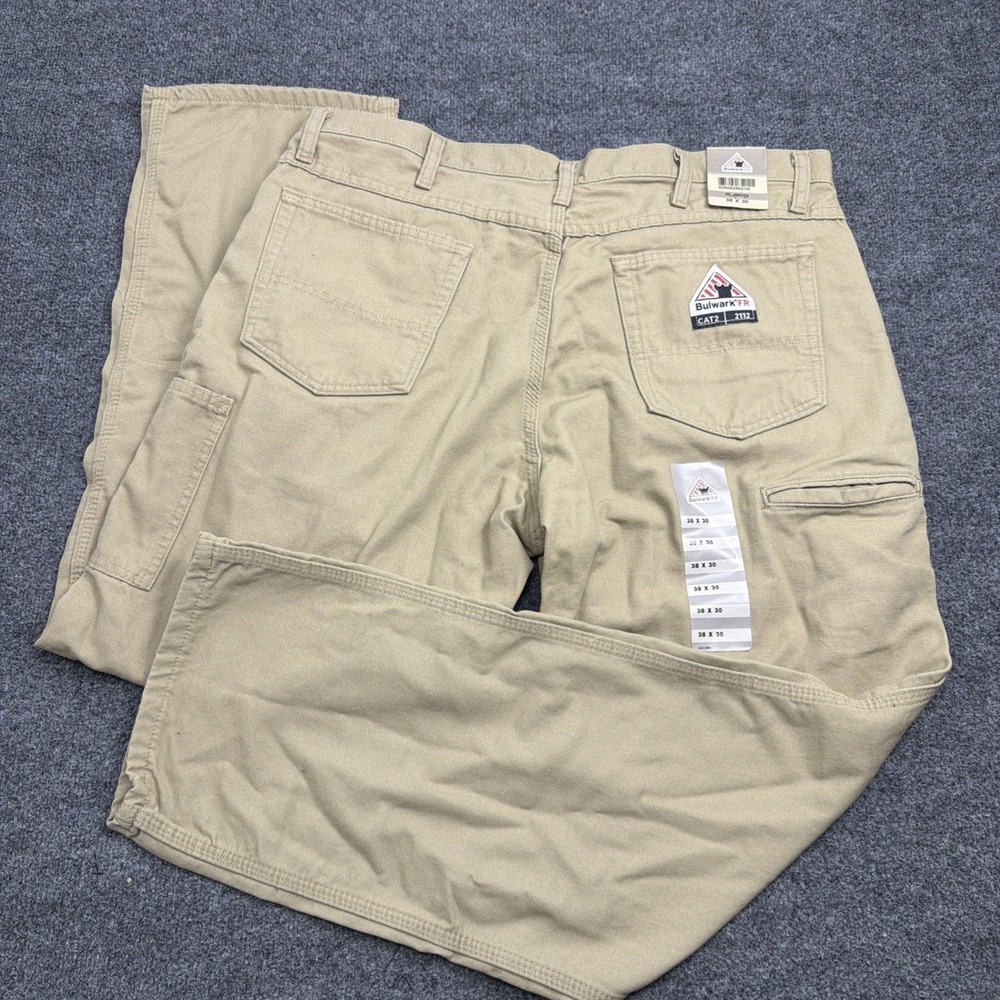 Bulwark FR CAT 2112 PLJ6KH4 Khaki Pants Size‎ 38x30 Workwear Utility